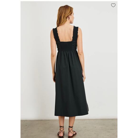 Rails Irisa Black Cotton Poplin Midi Dress - Size Small (New) - Picture 3 of 7